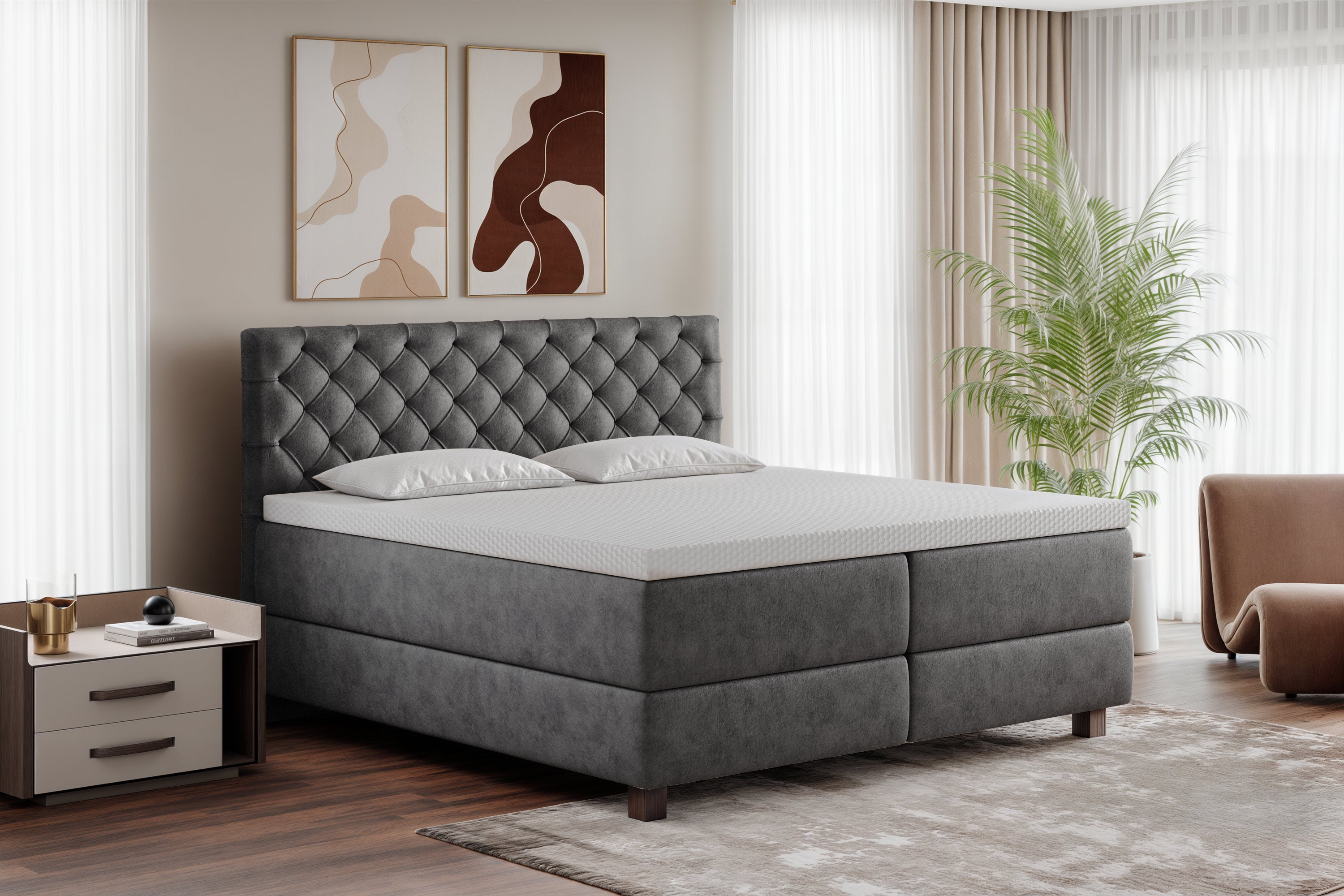 Di-Lara® Artemis Boxspringbett mit Matratze und Topper