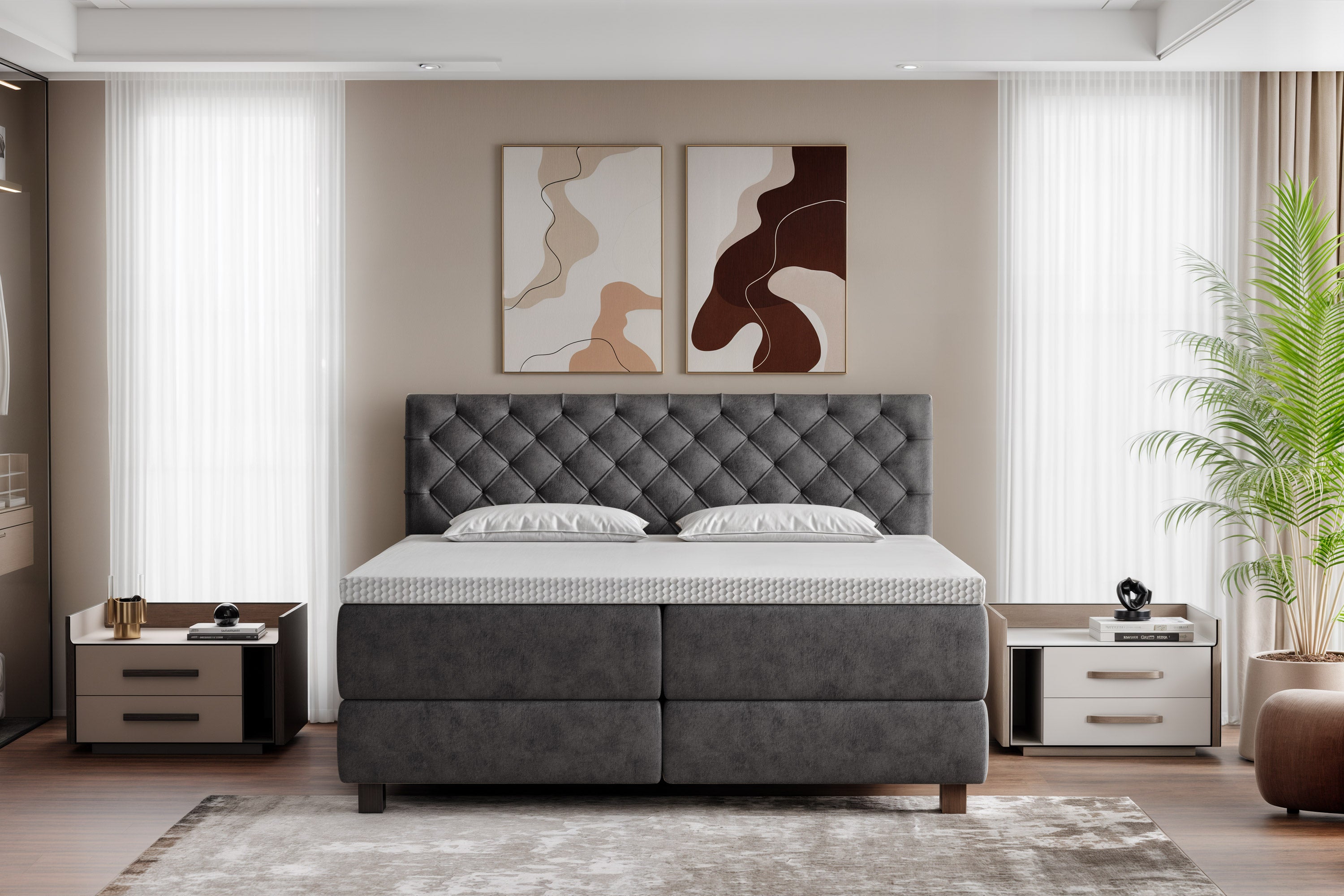 Di-Lara® Artemis Boxspringbett mit Matratze und Topper