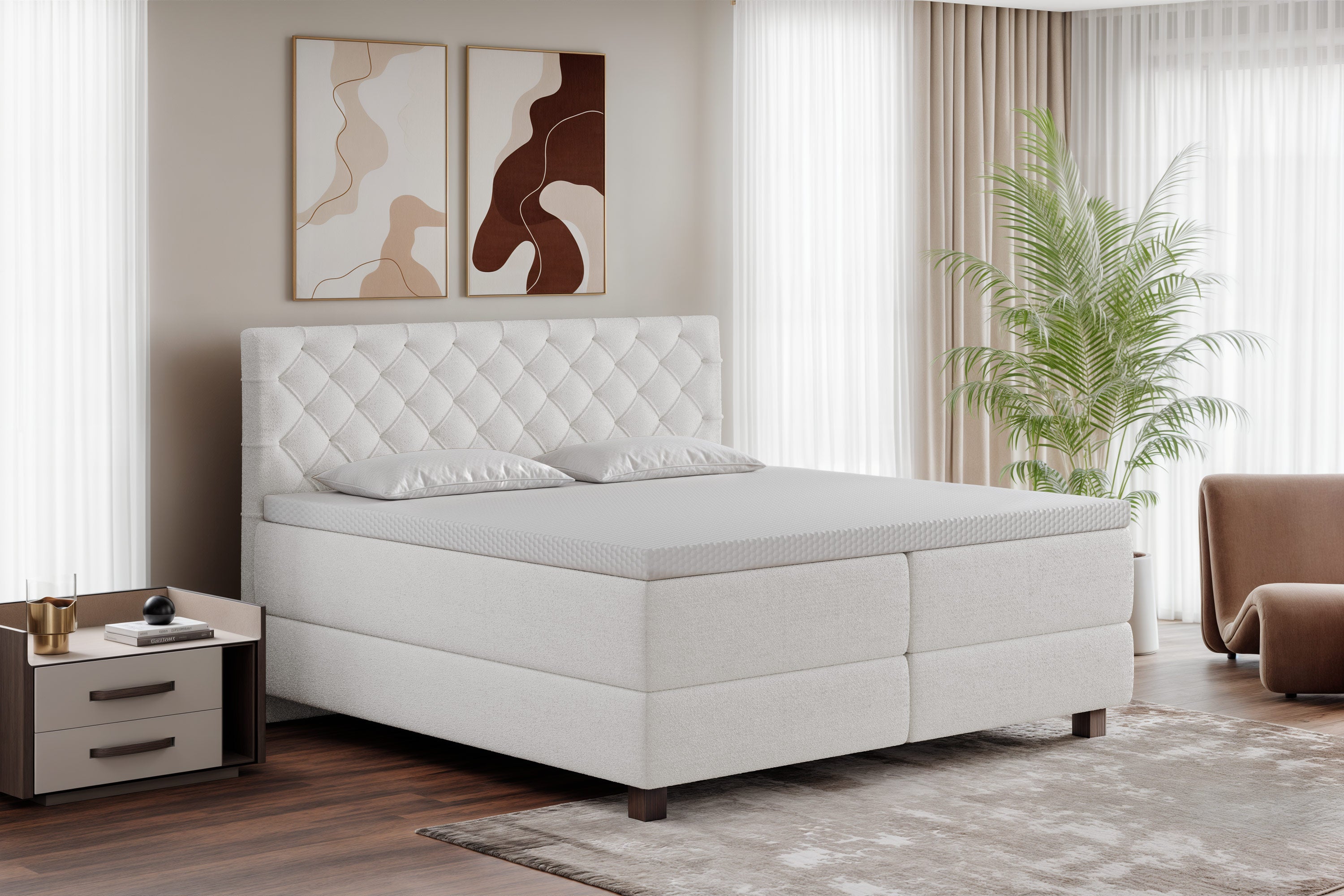 Di-Lara® Artemis Boxspringbett mit Matratze und Topper