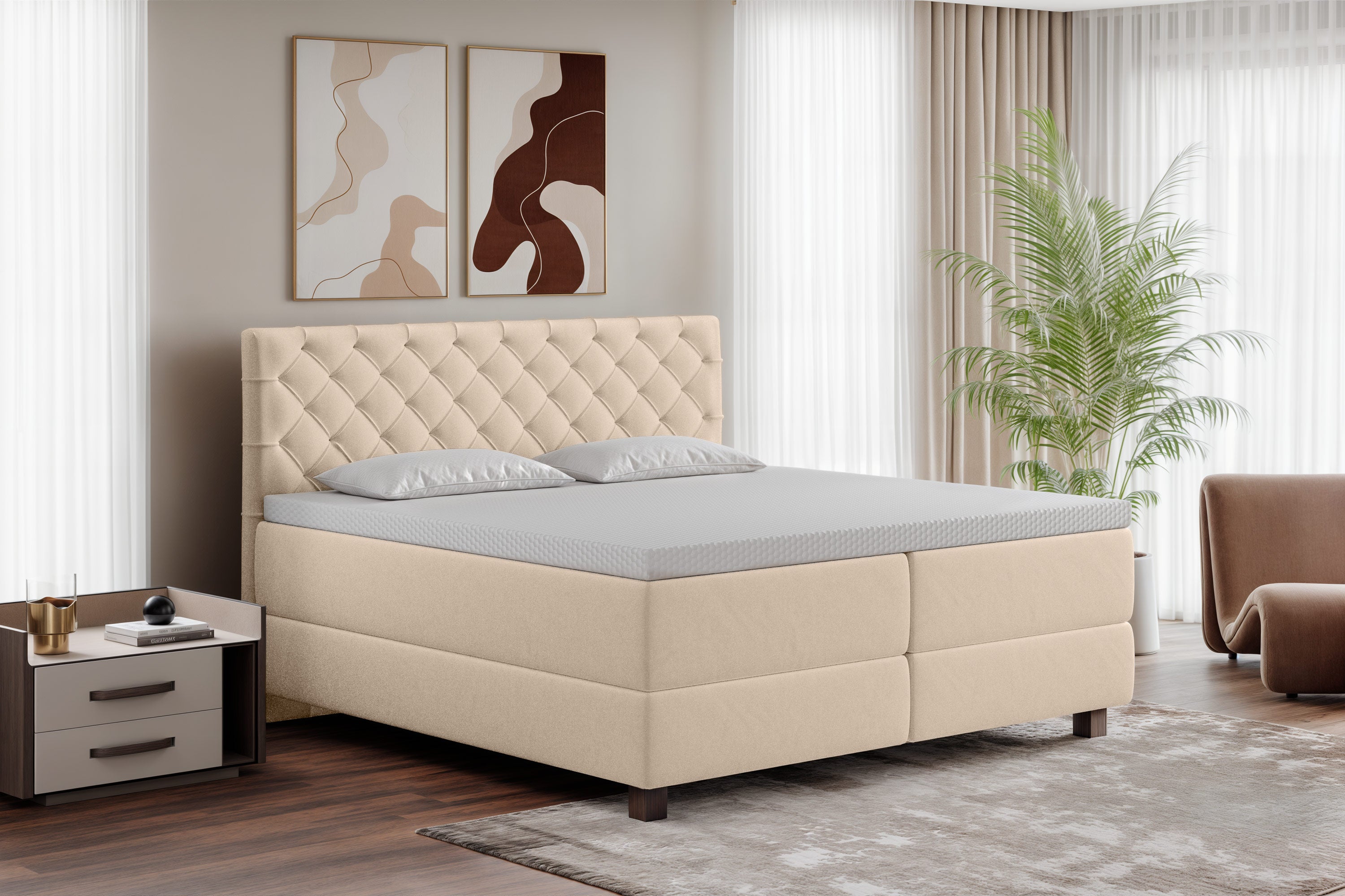 Di-Lara® Artemis Boxspringbett mit Matratze und Topper