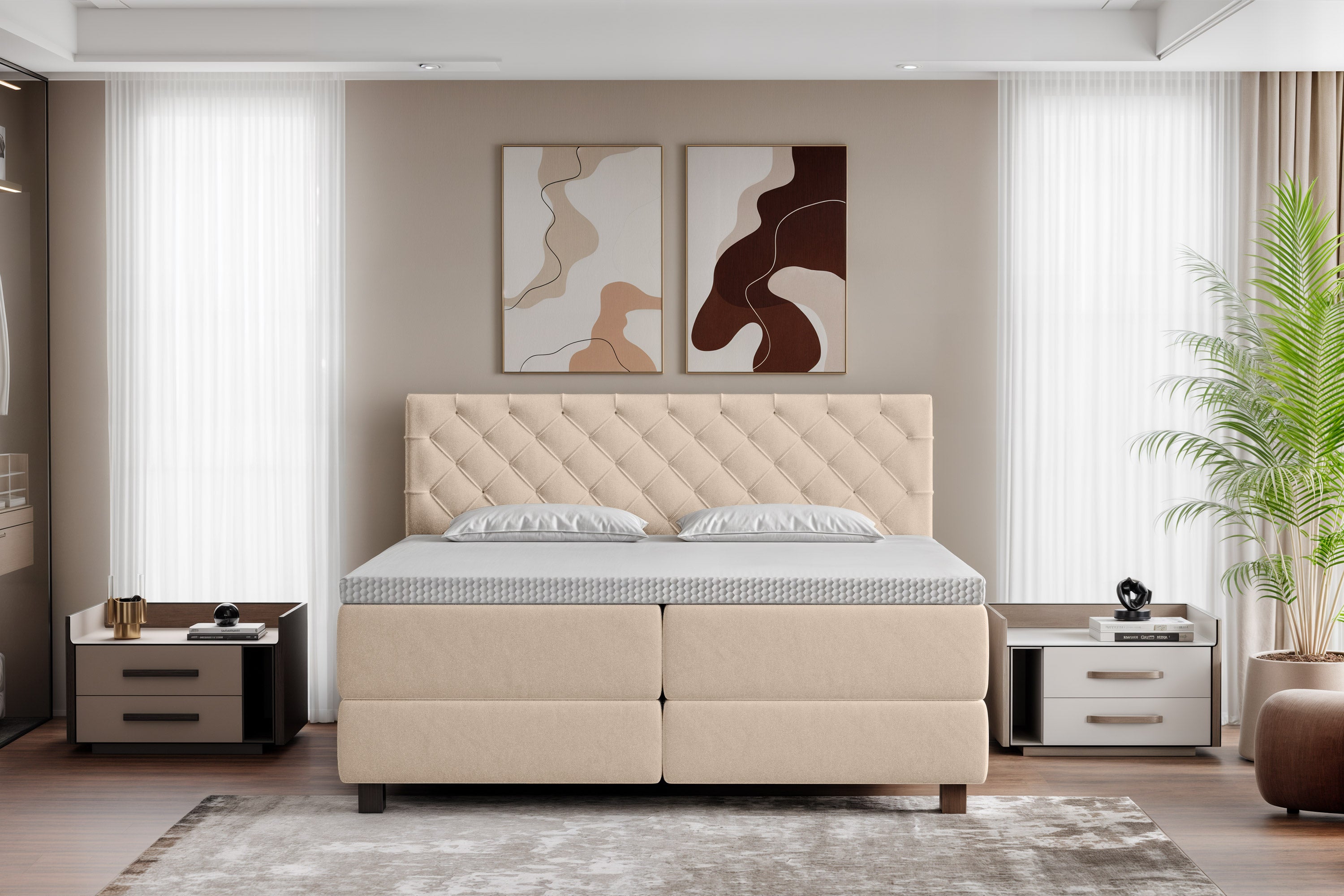 Di-Lara® Artemis Boxspringbett mit Matratze und Topper