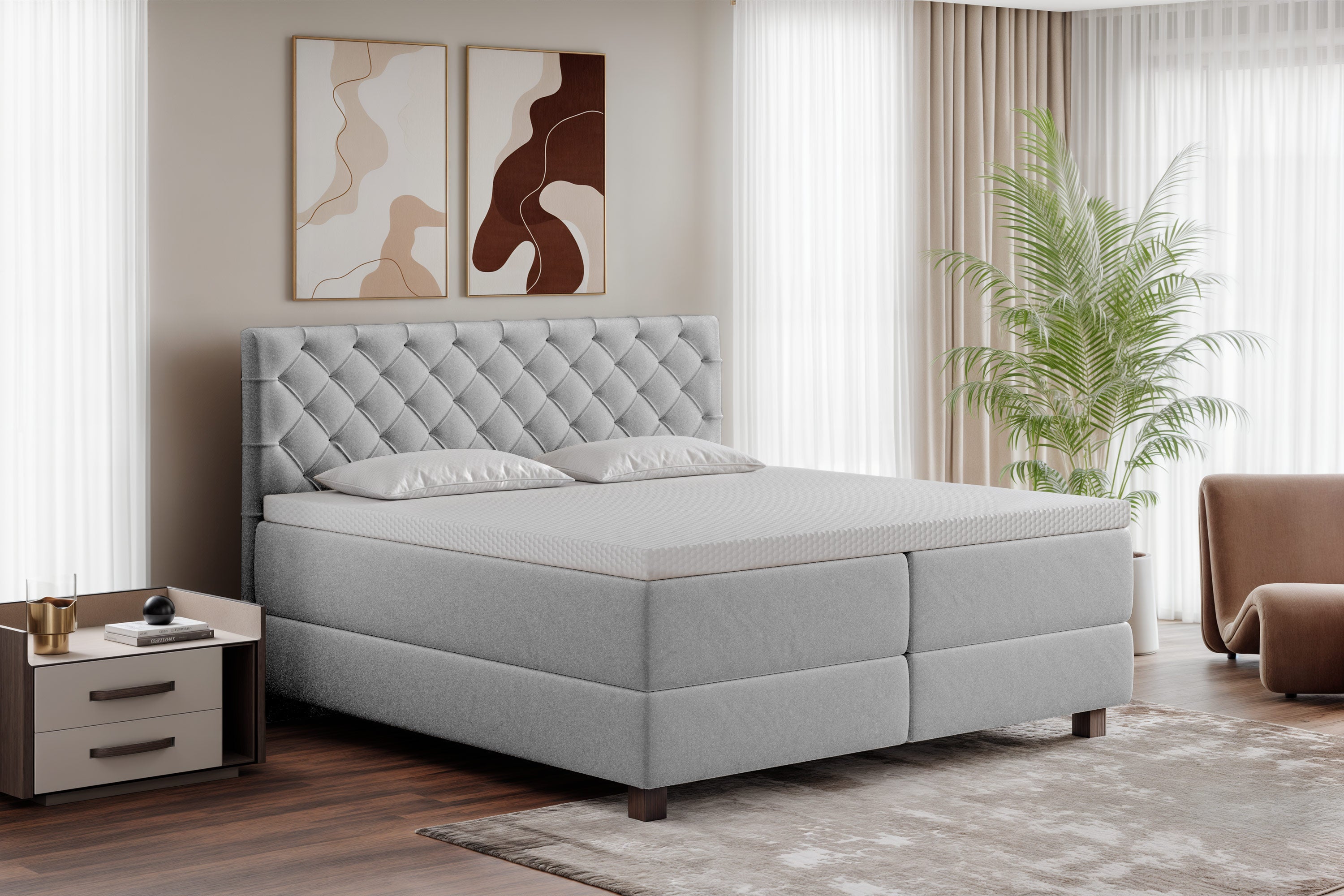 Di-Lara® Artemis Boxspringbett mit Matratze und Topper