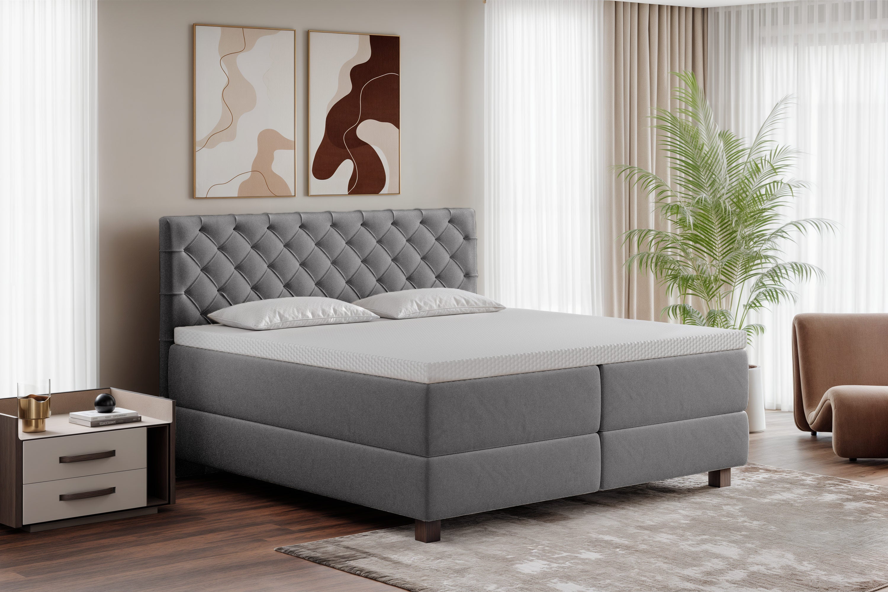 Di-Lara® Artemis Boxspringbett mit Matratze und Topper