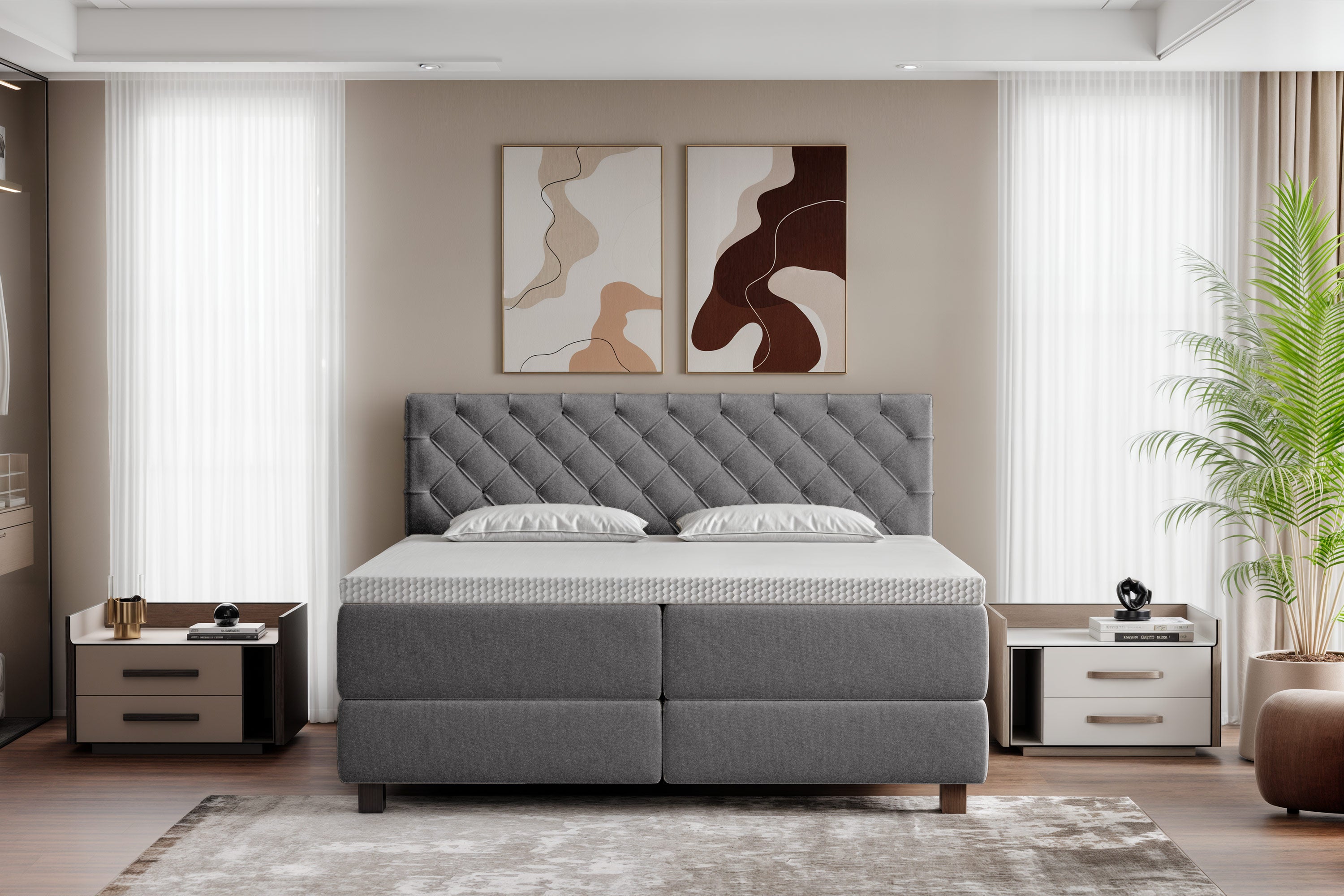 Di-Lara® Artemis Boxspringbett mit Matratze und Topper
