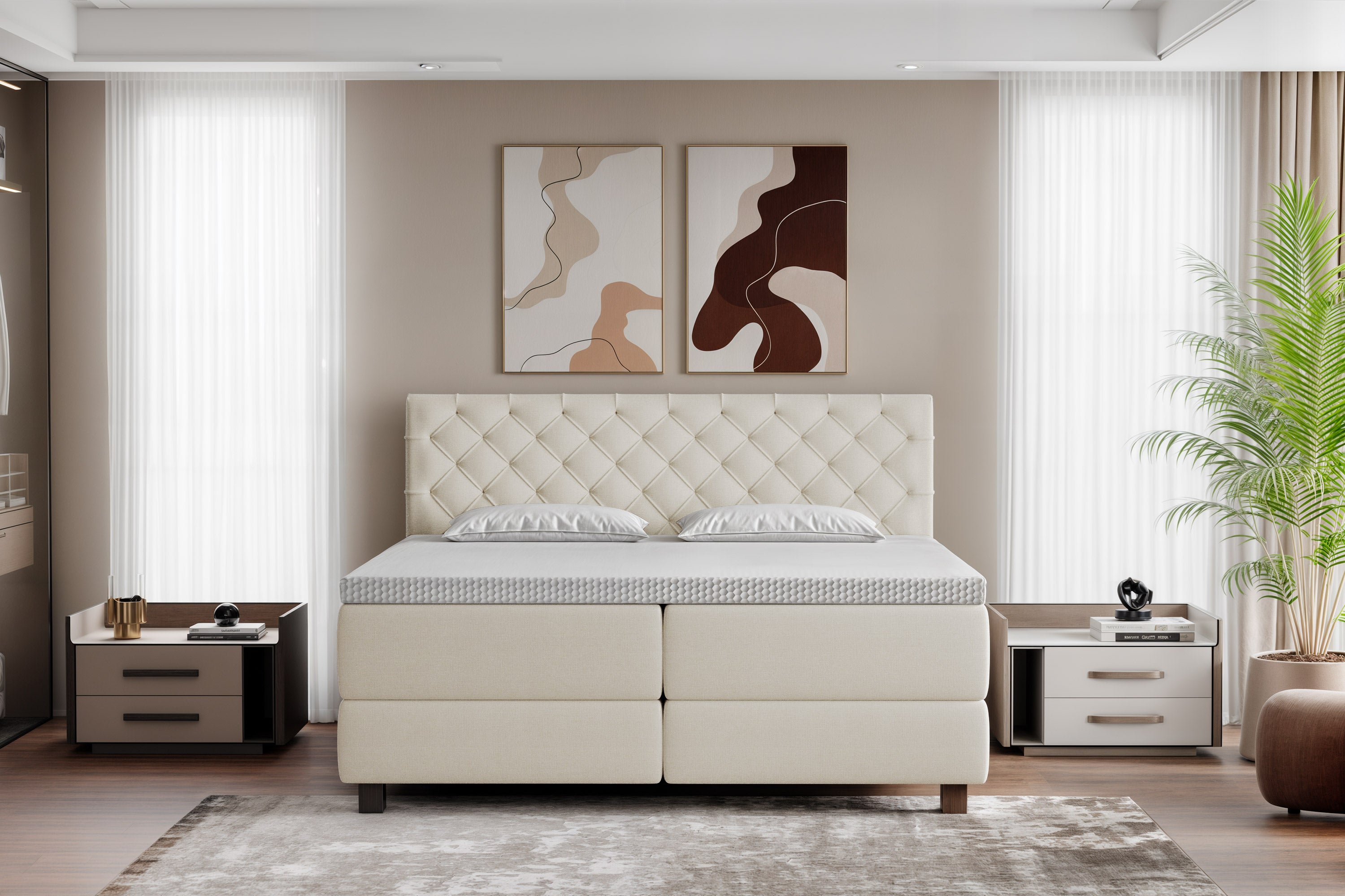 Di-Lara® Artemis Boxspringbett mit Matratze und Topper