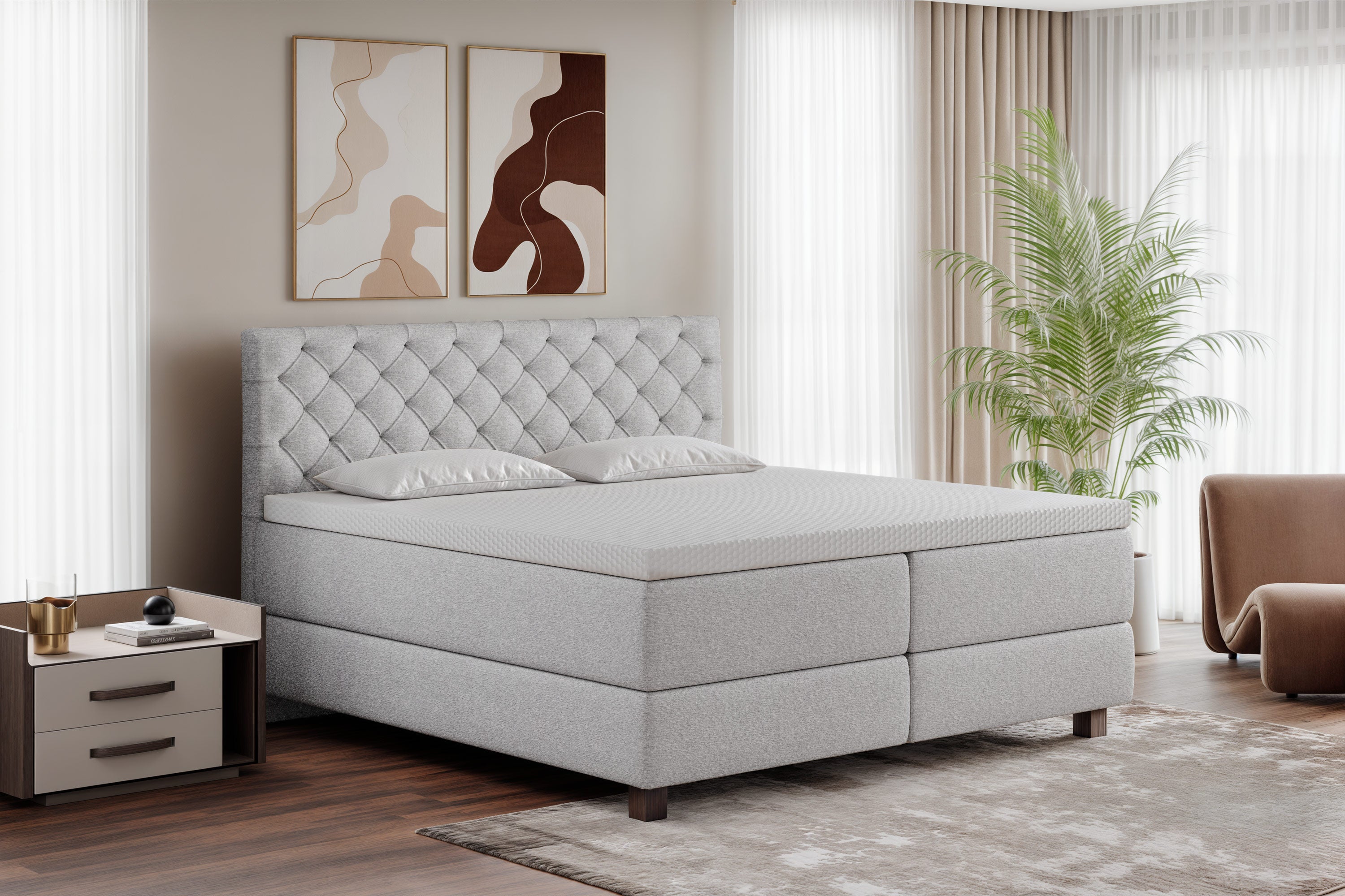 Di-Lara® Artemis Boxspringbett mit Matratze und Topper