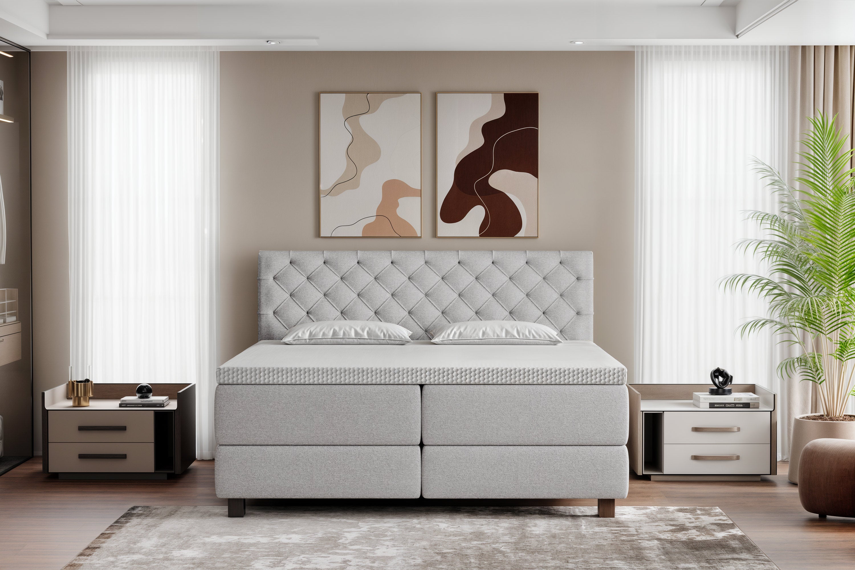 Di-Lara® Artemis Boxspringbett mit Matratze und Topper