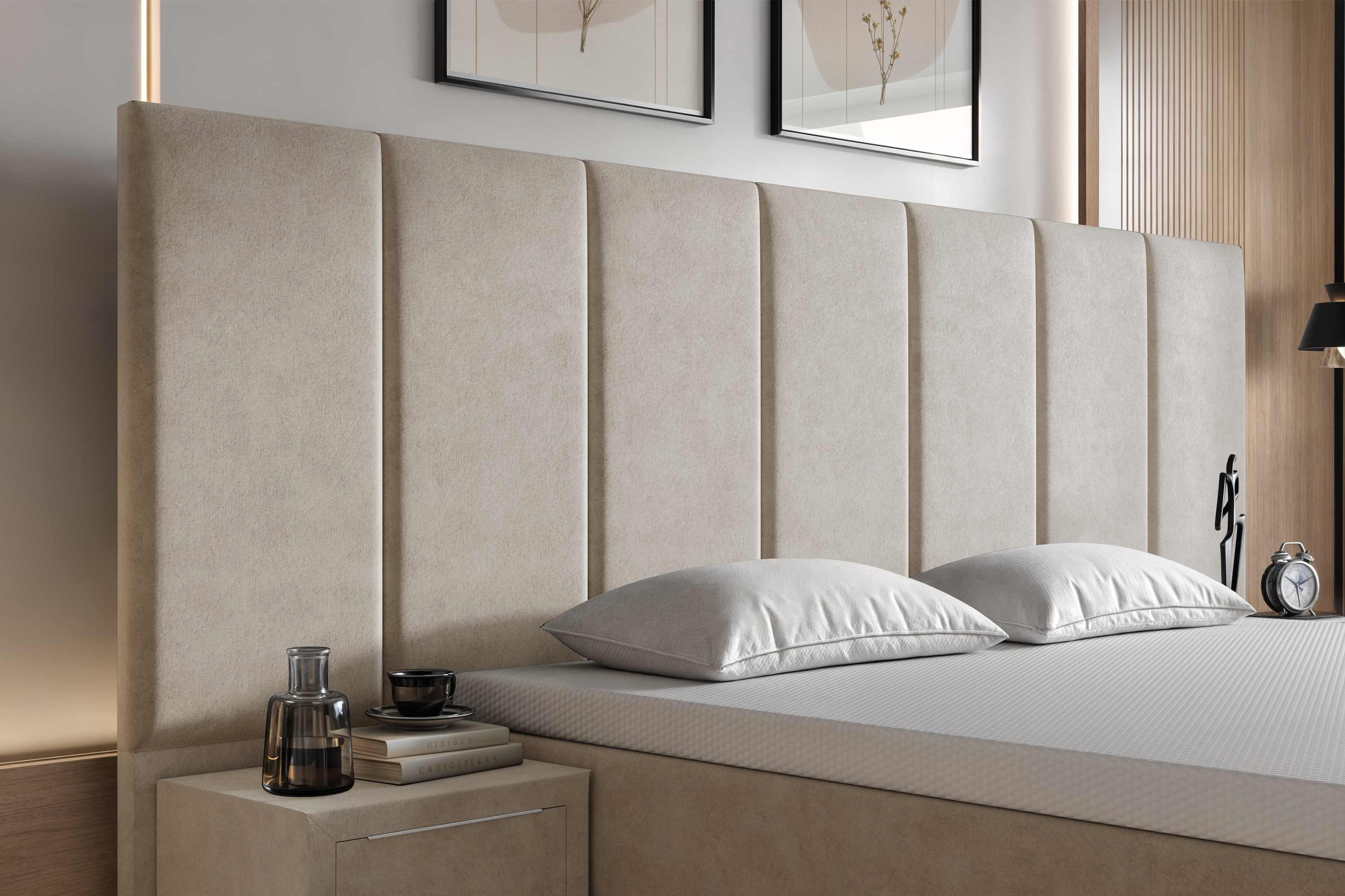 Di-Lara® Victoria Boxspringbett mit Matratze und Topper inkl. 2 Nachtkommoden