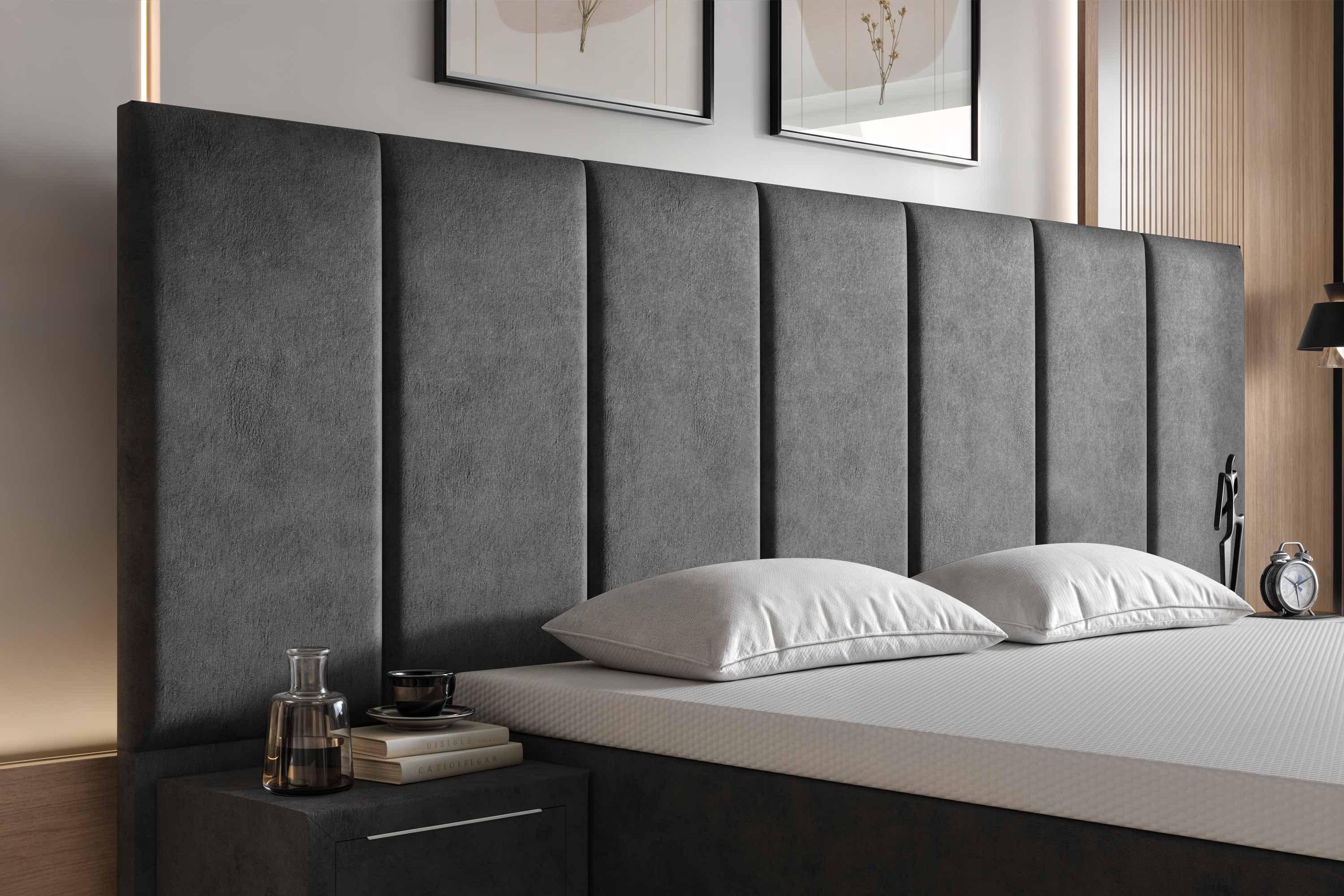 Di-Lara® Victoria Boxspringbett mit Matratze und Topper inkl. 2 Nachtkommoden