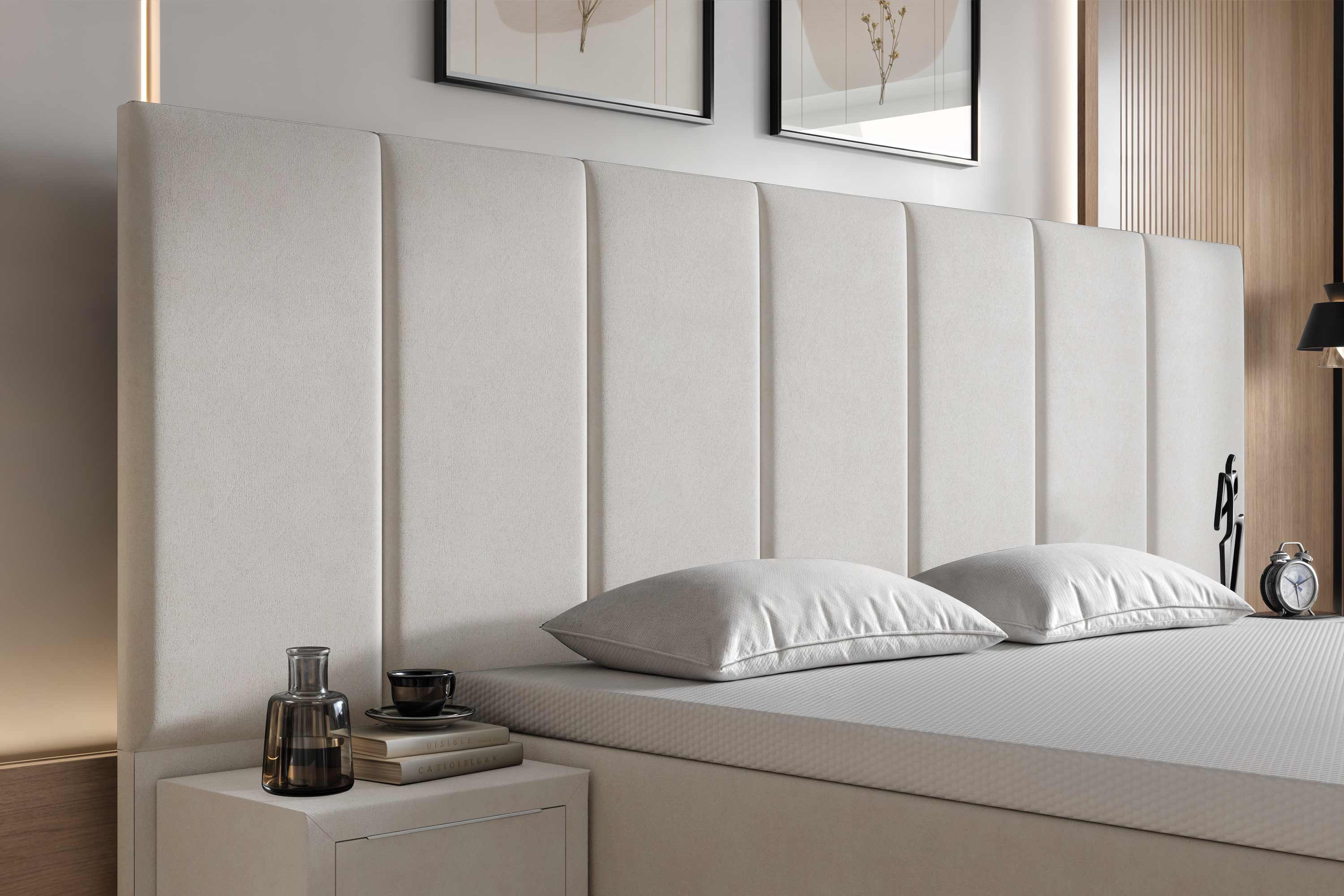 Di-Lara® Victoria Boxspringbett mit Matratze und Topper inkl. 2 Nachtkommoden