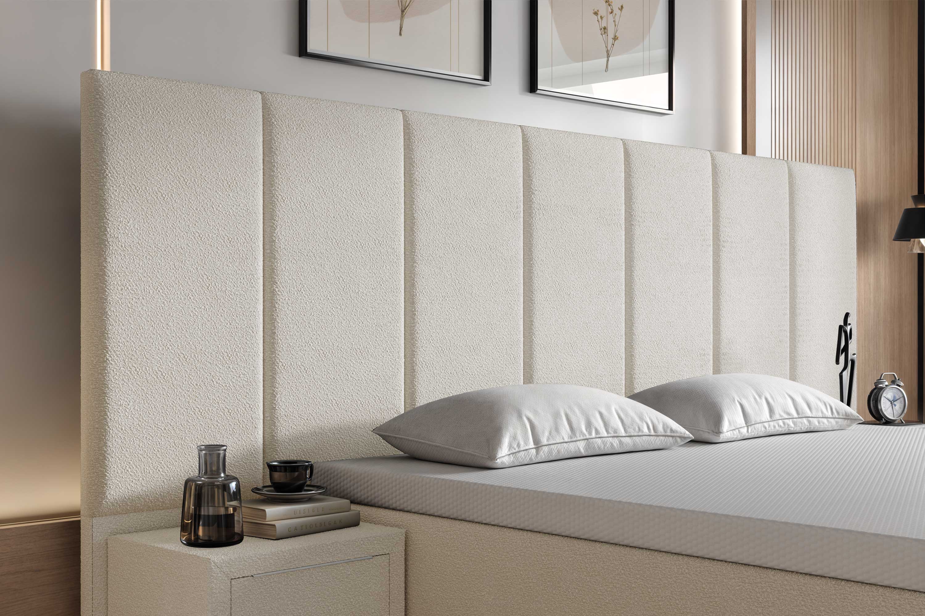 Di-Lara® Victoria Boxspringbett mit Matratze und Topper inkl. 2 Nachtkommoden