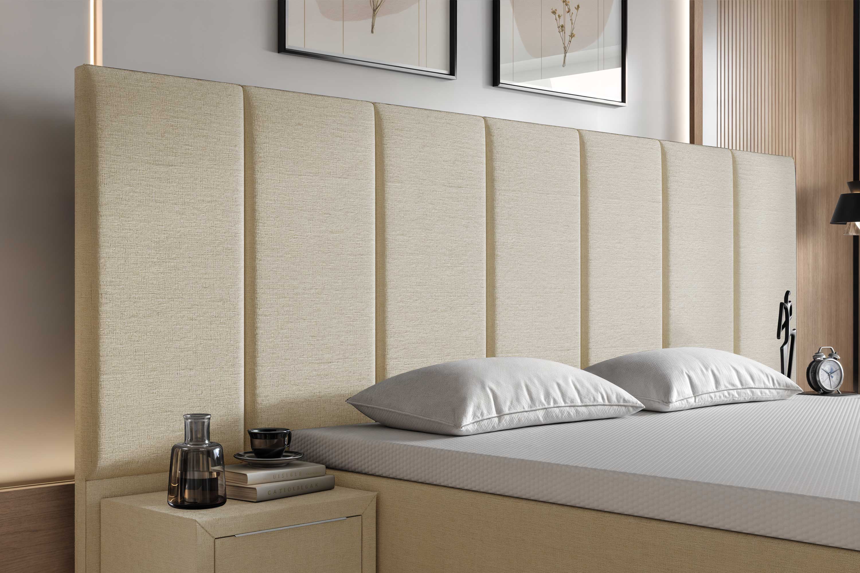 Di-Lara® Victoria Boxspringbett mit Matratze und Topper inkl. 2 Nachtkommoden
