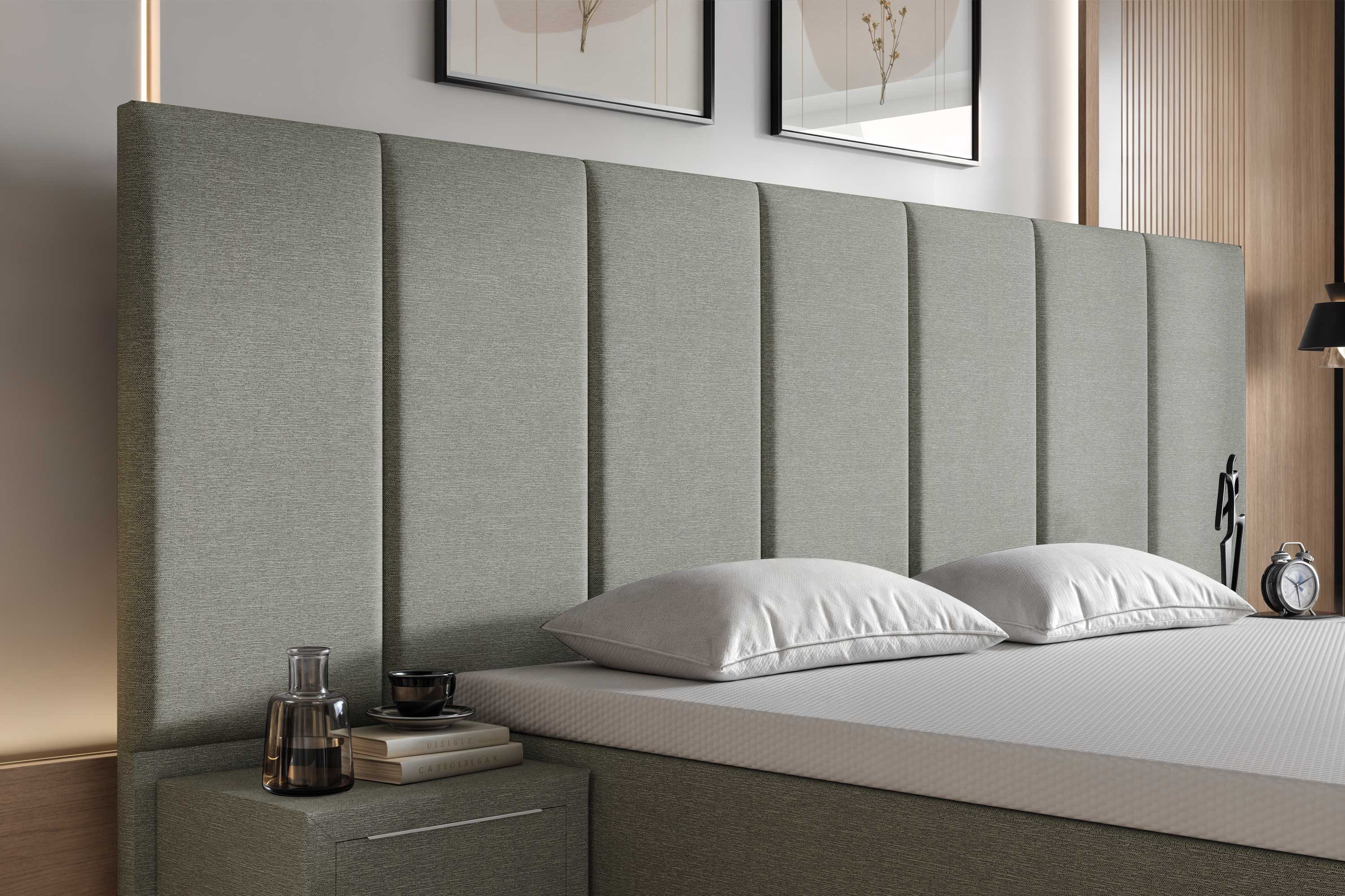 Di-Lara® Victoria Boxspringbett mit Matratze und Topper inkl. 2 Nachtkommoden