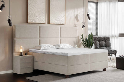 Di-Lara® Athene Boxspringbett mit Matratze und Topper inkl. 2 Nachtkommoden