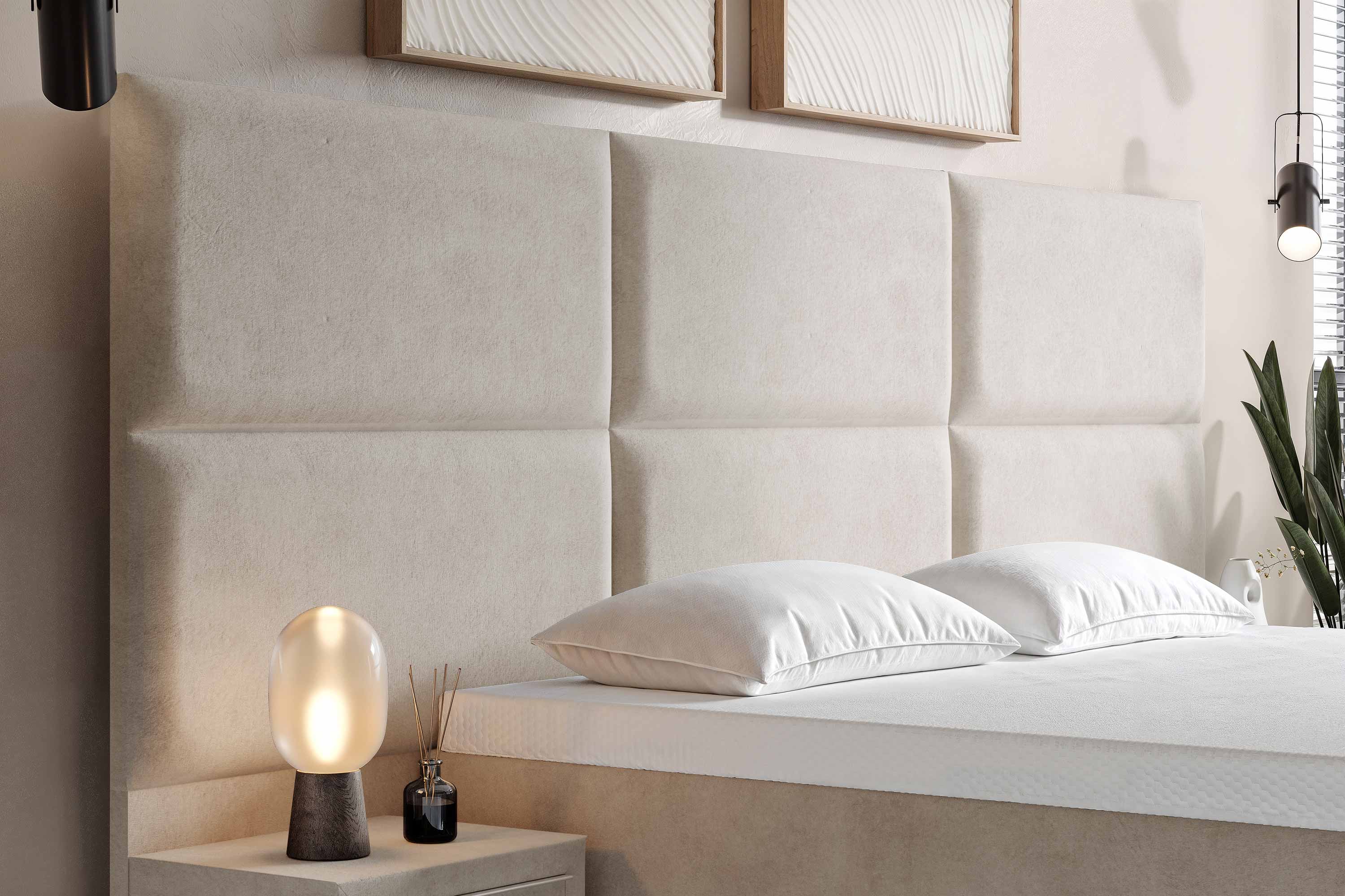 Di-Lara® Athene Boxspringbett mit Matratze und Topper inkl. 2 Nachtkommoden