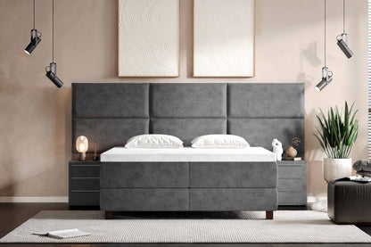 Di-Lara® Athene Boxspringbett mit Matratze und Topper inkl. 2 Nachtkommoden