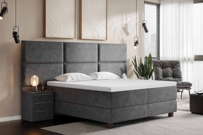 Di-Lara® Athene Boxspringbett mit Matratze und Topper inkl. 2 Nachtkommoden