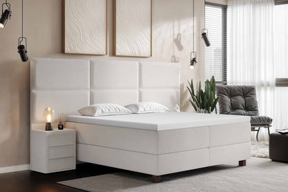 Di-Lara® Athene Boxspringbett mit Matratze und Topper inkl. 2 Nachtkommoden