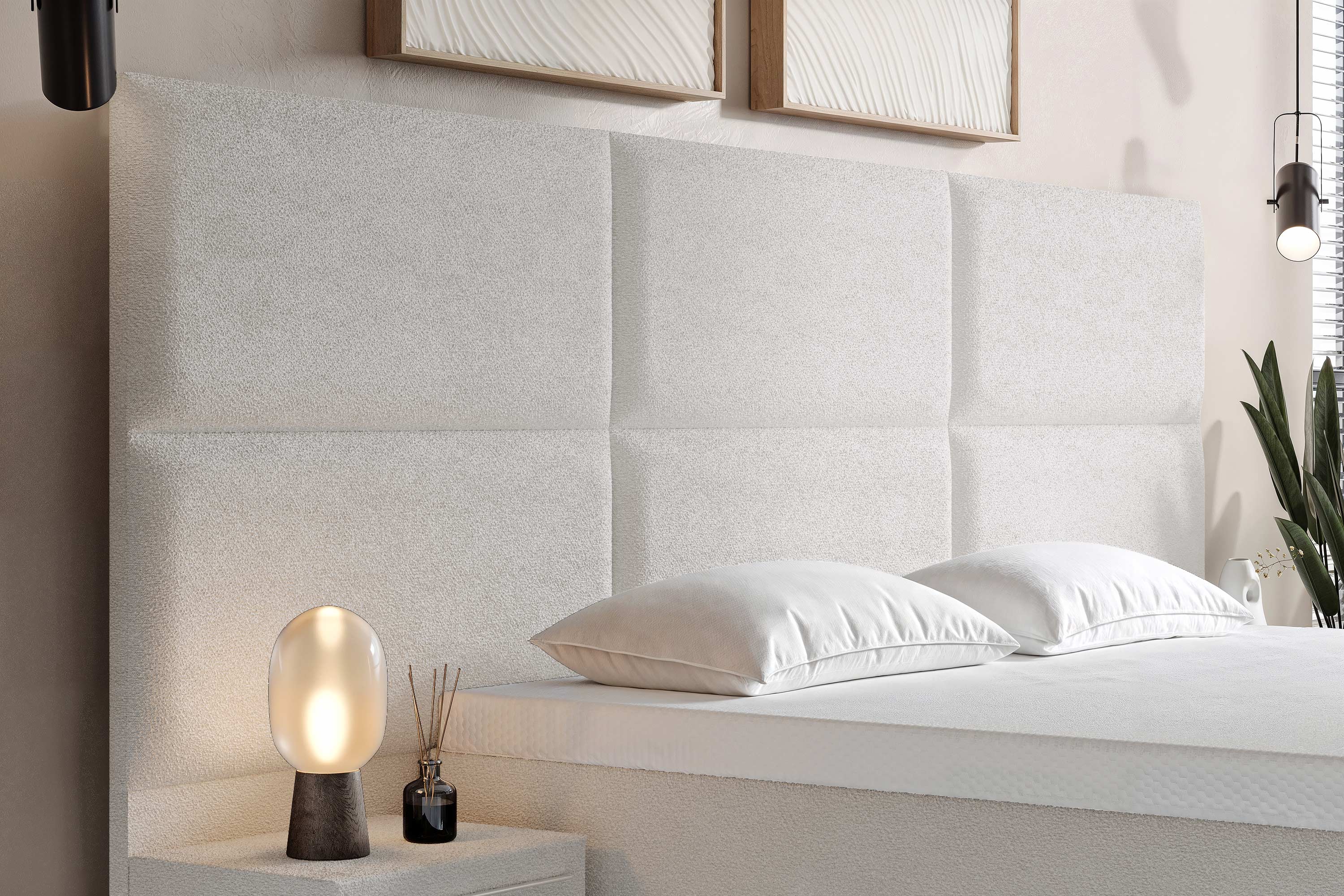 Di-Lara® Athene Boxspringbett mit Matratze und Topper inkl. 2 Nachtkommoden