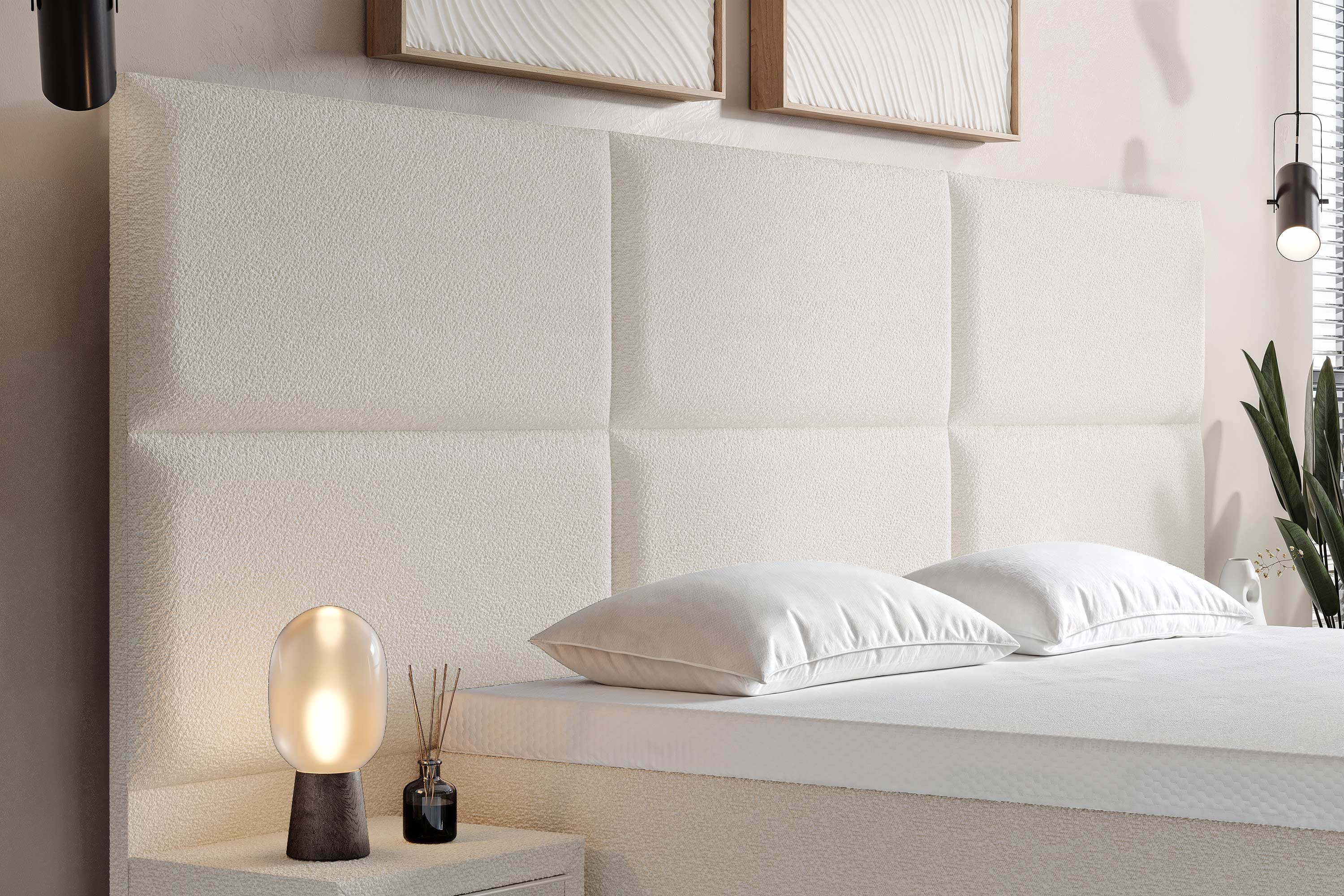 Di-Lara® Athene Boxspringbett mit Matratze und Topper inkl. 2 Nachtkommoden