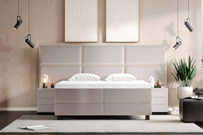 Di-Lara® Athene Boxspringbett mit Matratze und Topper inkl. 2 Nachtkommoden