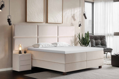 Di-Lara® Athene Boxspringbett mit Matratze und Topper inkl. 2 Nachtkommoden