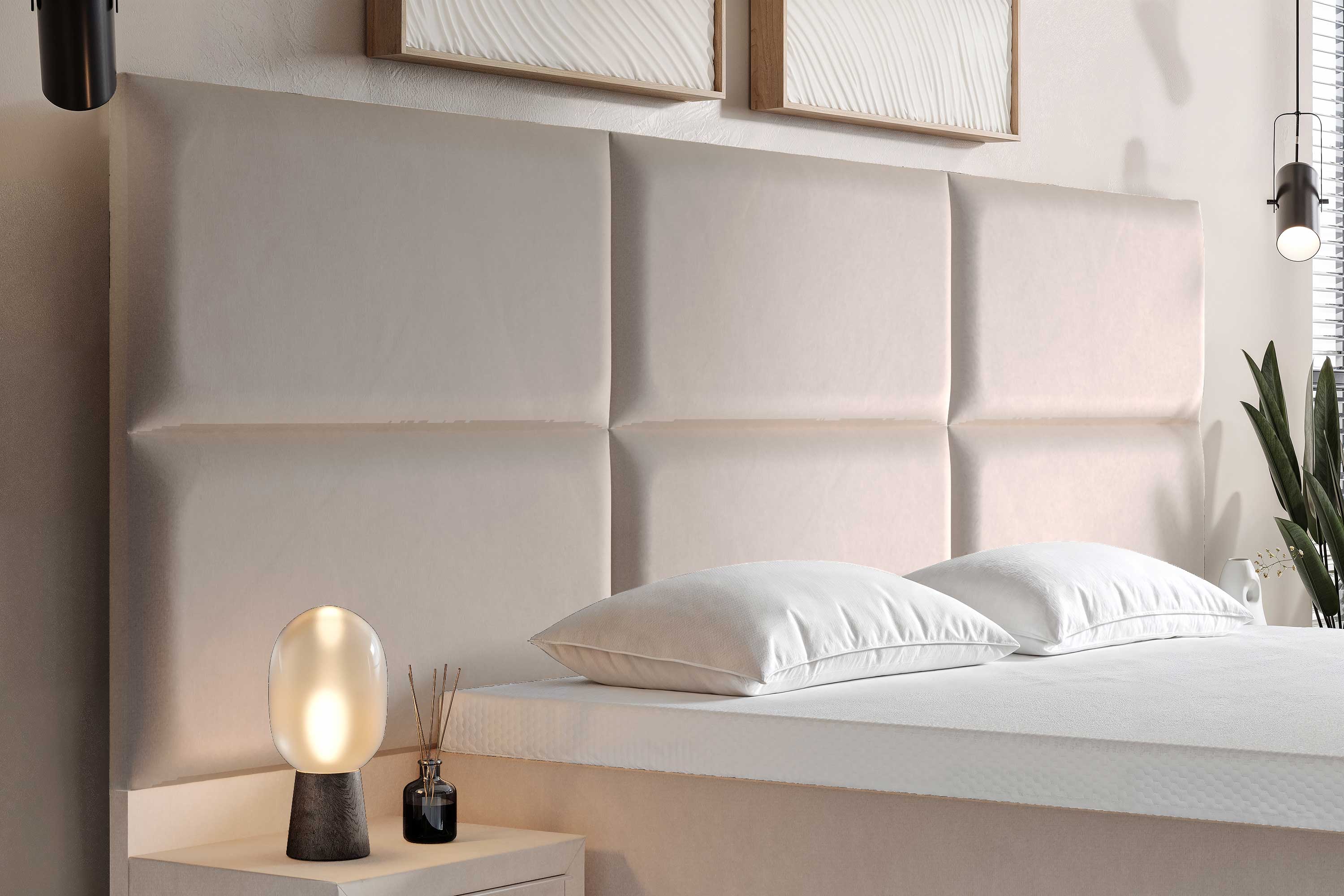 Di-Lara® Athene Boxspringbett mit Matratze und Topper inkl. 2 Nachtkommoden