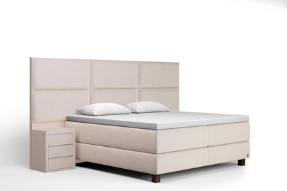 Di-Lara® Athene Boxspringbett mit Matratze und Topper inkl. 2 Nachtkommoden