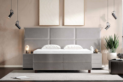 Di-Lara® Athene Boxspringbett mit Matratze und Topper inkl. 2 Nachtkommoden
