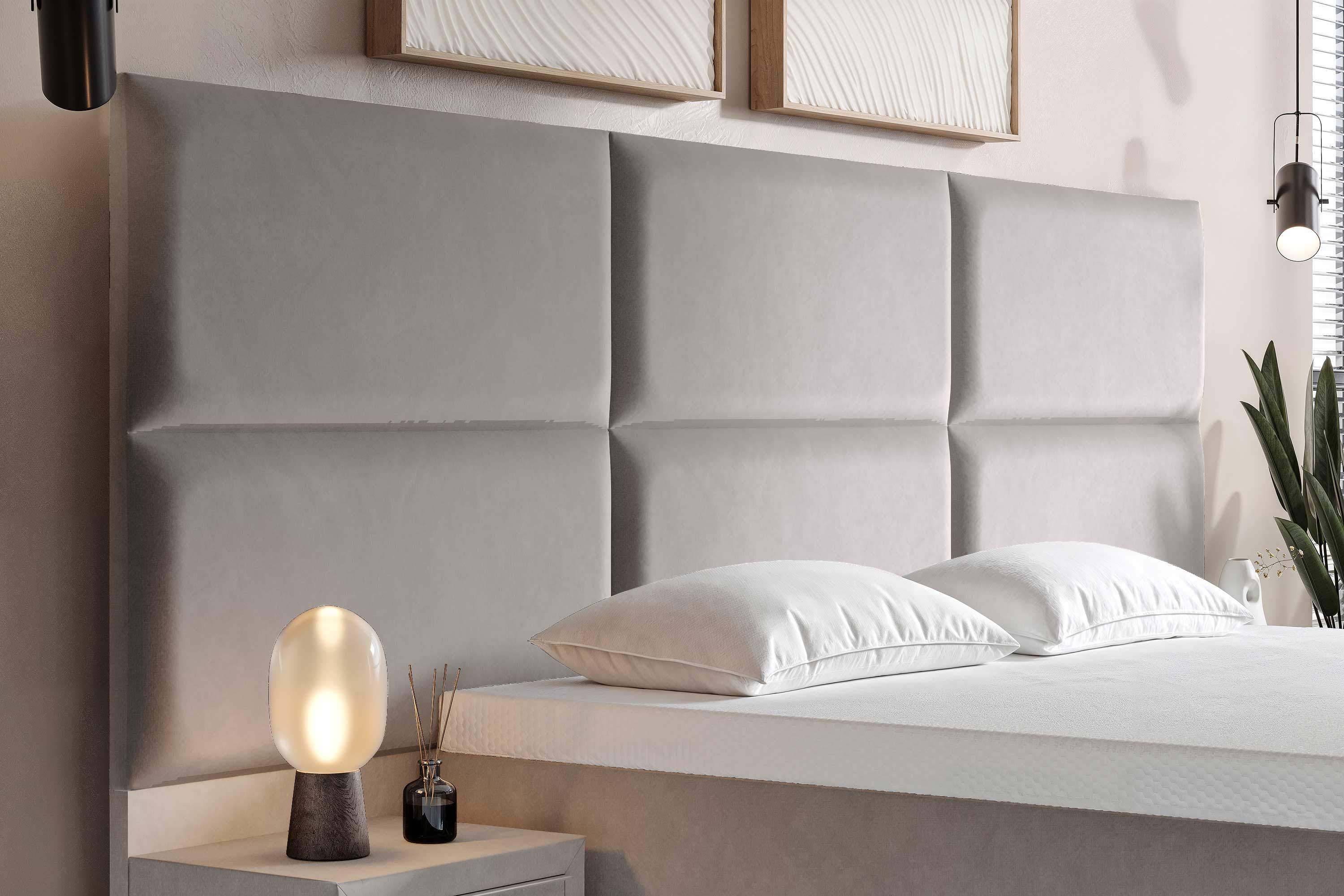 Di-Lara® Athene Boxspringbett mit Matratze und Topper inkl. 2 Nachtkommoden