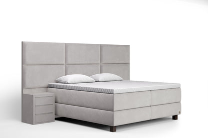 Di-Lara® Athene Boxspringbett mit Matratze und Topper inkl. 2 Nachtkommoden