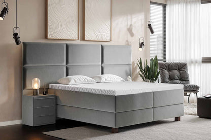 Di-Lara® Athene Boxspringbett mit Matratze und Topper inkl. 2 Nachtkommoden