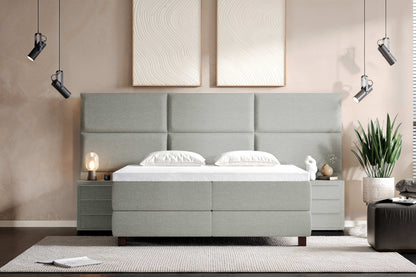 Di-Lara® Athene Boxspringbett mit Matratze und Topper inkl. 2 Nachtkommoden