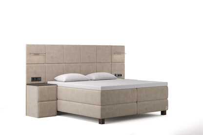 Di-Lara® Cassandra Boxspringbett mit Matratze und Topper inkl. 2 Nachtkommoden