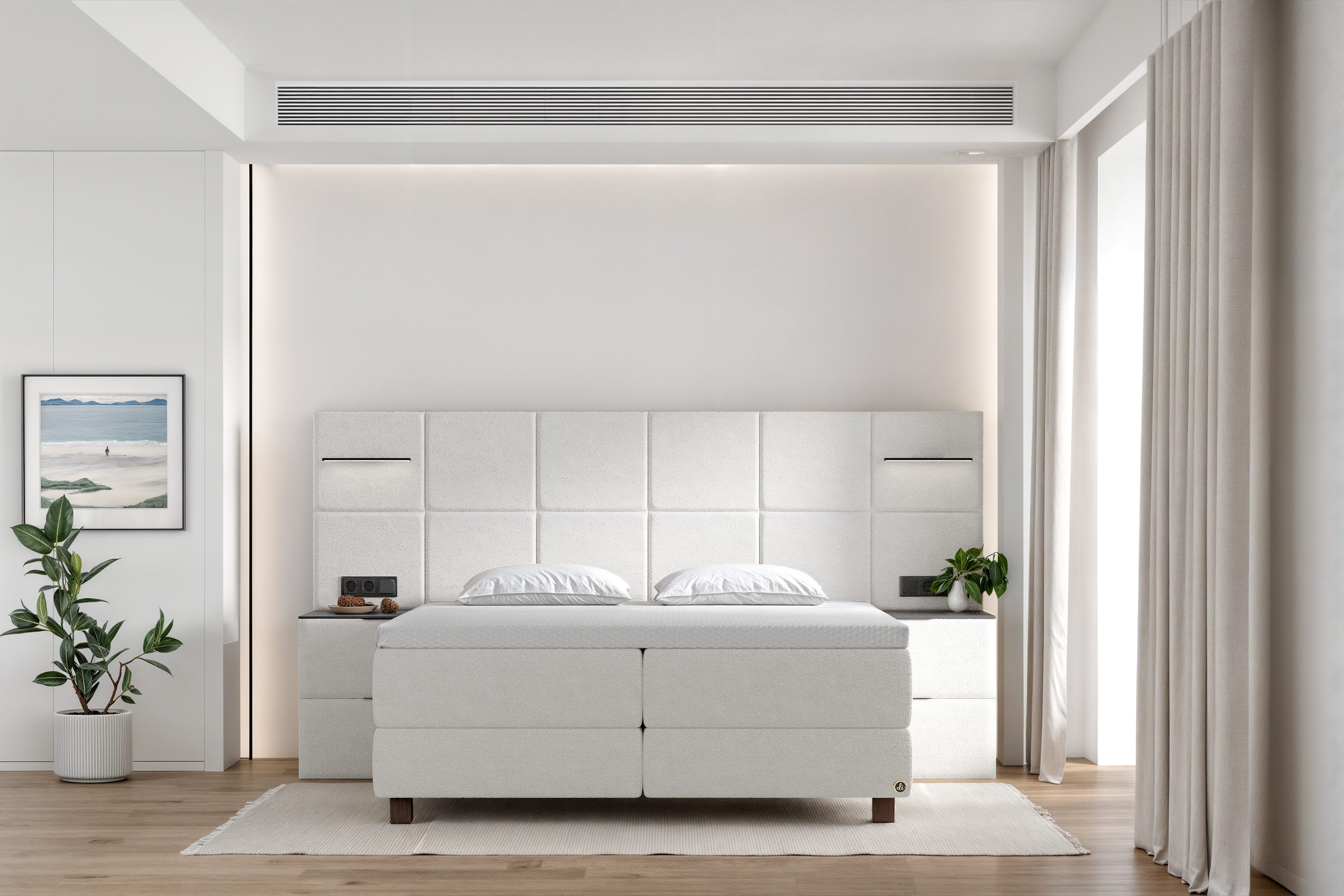 Di-Lara® Cassandra Boxspringbett mit Matratze und Topper inkl. 2 Nachtkommoden
