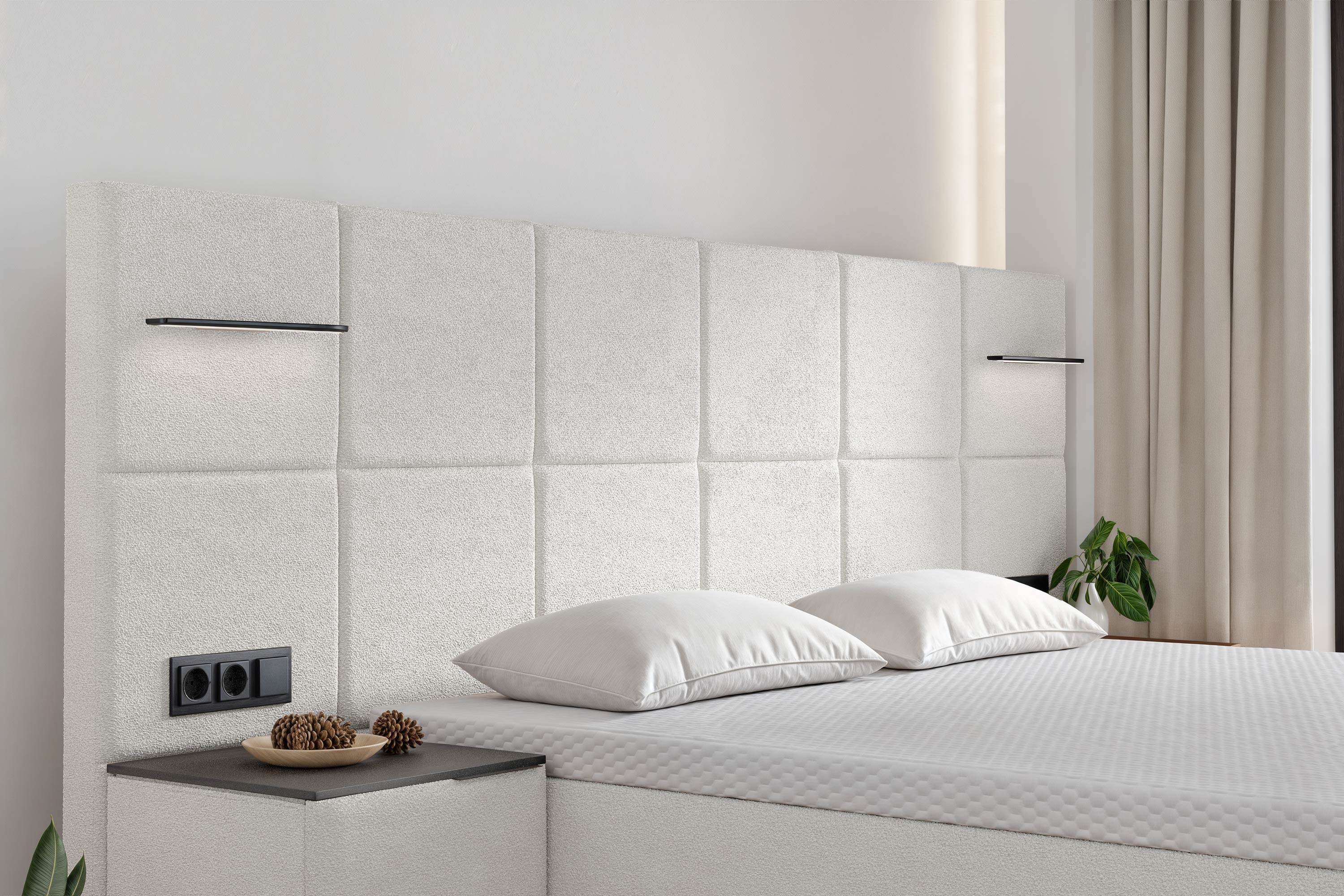 Di-Lara® Cassandra Boxspringbett mit Matratze und Topper inkl. 2 Nachtkommoden