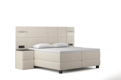 Di-Lara® Cassandra Boxspringbett mit Matratze und Topper inkl. 2 Nachtkommoden