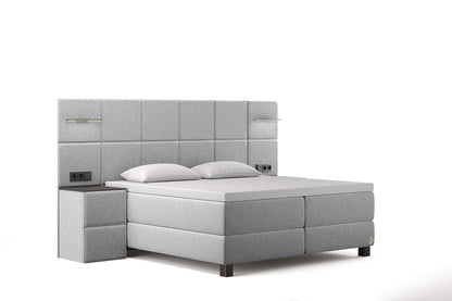 Di-Lara® Cassandra Boxspringbett mit Matratze und Topper inkl. 2 Nachtkommoden