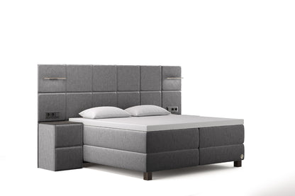 Di-Lara® Cassandra Boxspringbett mit Matratze und Topper inkl. 2 Nachtkommoden