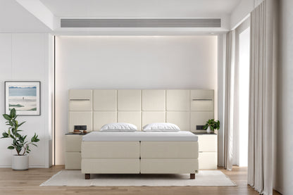 Di-Lara® Cassandra Boxspringbett mit Matratze und Topper inkl. 2 Nachtkommoden