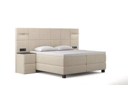 Di-Lara® Cassandra Boxspringbett mit Matratze und Topper inkl. 2 Nachtkommoden