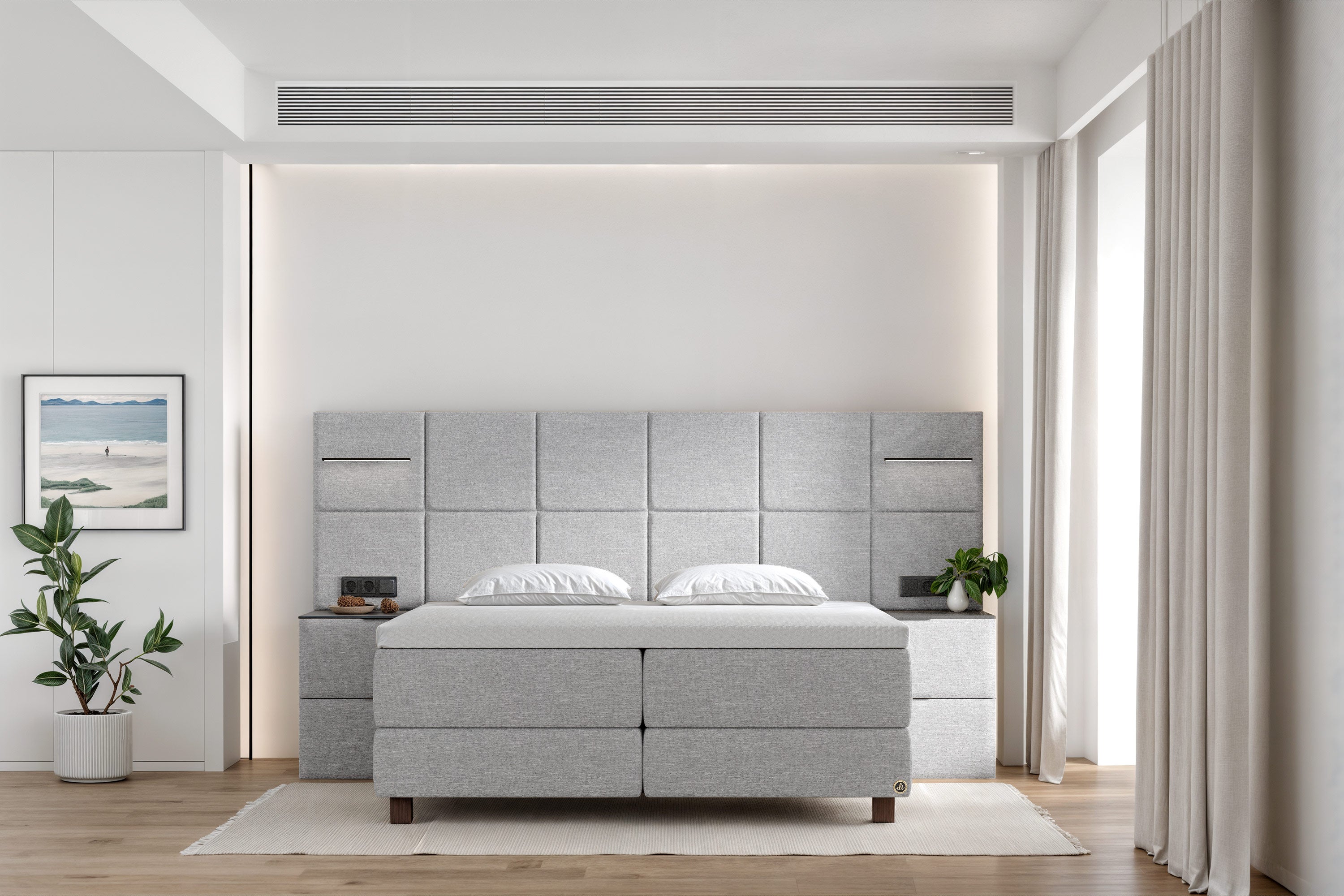 Di-Lara® Cassandra Boxspringbett mit Matratze und Topper inkl. 2 Nachtkommoden