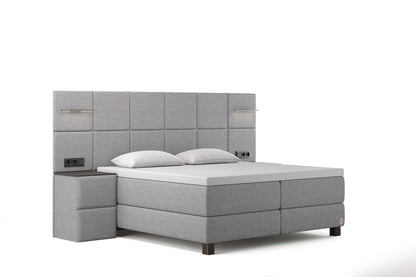 Di-Lara® Cassandra Boxspringbett mit Matratze und Topper inkl. 2 Nachtkommoden