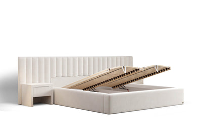 Di-Lara® Vesta Polsterbett mit Stauraum und 2 Nachttischen
